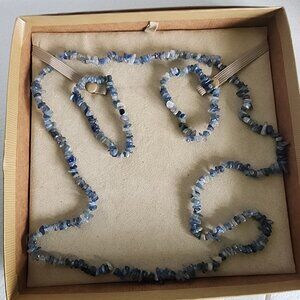 Kyanite Chip Bead Necklace and 2 Bracelet Set JTV Priced To Sell!